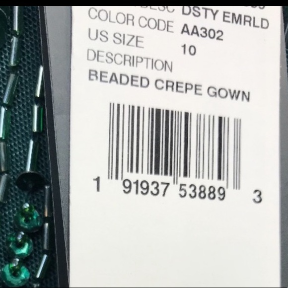 Adrianna Papell beaded short sleeves crepe long dress - Picture 3 of 3